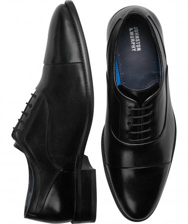 Dress Shoes | Stockton Cap Toe Leather Oxford, Black – Johnston & Murphy Mens