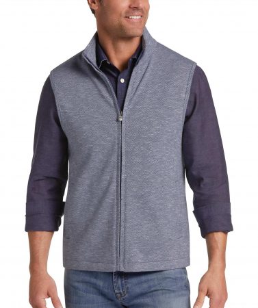 Full Zip | Modern Fit Full-Zip Vest, Light Blue Herringbone – Jos. A. Bank Mens