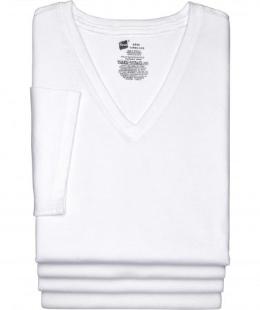 T-Shirts | Stretch V-Neck T-Shirts 4-Pack, White – Hanes Mens