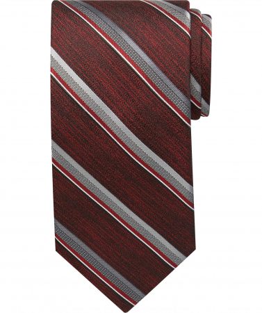Ties | Burgundy & Charcoal Stripe Washable Narrow Tie – Platinum Designs Mens