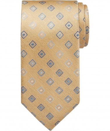 Ties | Yellow Squares Washable Narrow Tie – Platinum Designs Mens